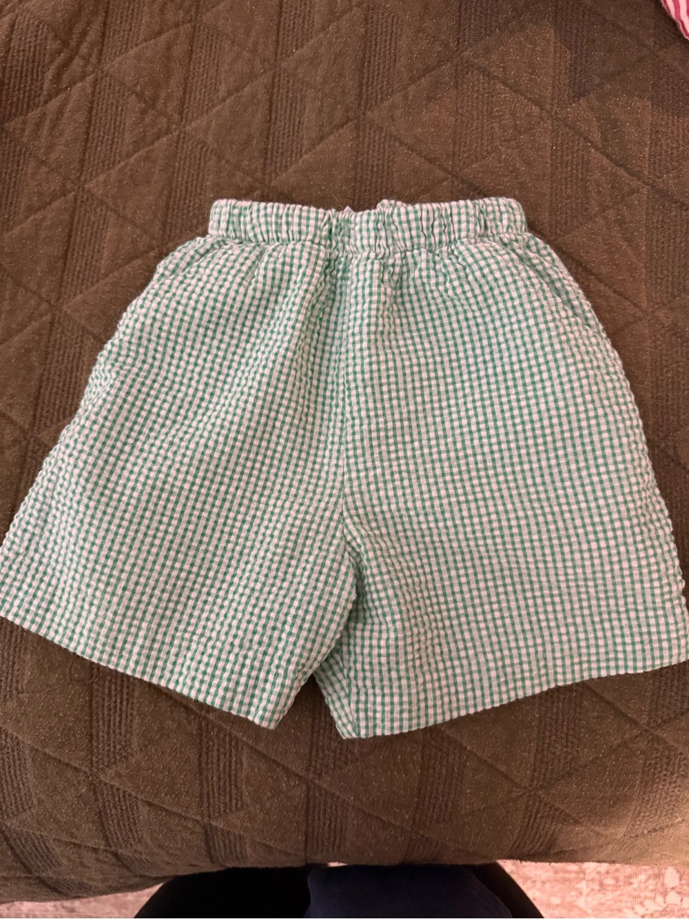 Bailey Boys Green Check Seersucker - Boys Elastic Waist Short